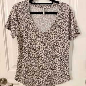 Leopard Print V-Neck Women's Top - South Moon Under
